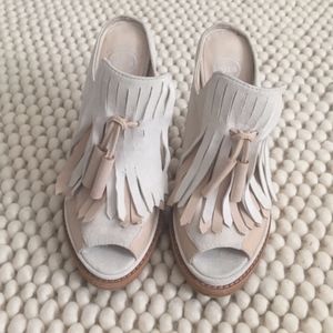 Jeffrey Campbell white pink tassel heels size 8